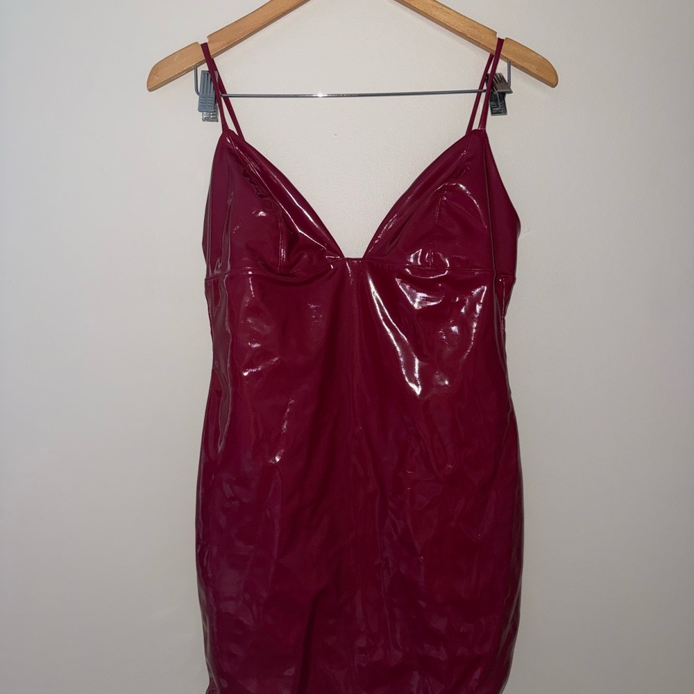 Naked Wardrobe Red Bodycon Mini Dress Spaghetti Strap
